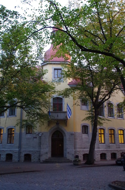 Tallinn Central City Government building in the Old Town on Nunne Street rephoto