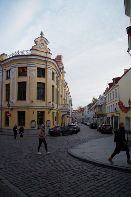 The corner of Nunne and Laia Street in the Old Town of Tallinn rephoto