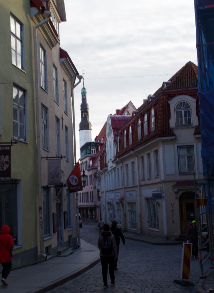 Tallinn, Pikk Street, view from the end of the Rataskaev Street. rephoto