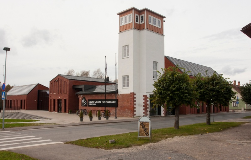 fotopostkaart, Suure-Jaani khk, Suure-Jaani, tuletõrje ühingu hoone, u 1920 rephoto