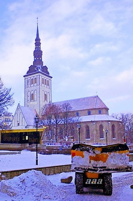 View of the Tallinn Niguliste Church rephoto