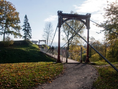 Viljandi Castle Park Ripped Bridge, 19-20th century. rephoto