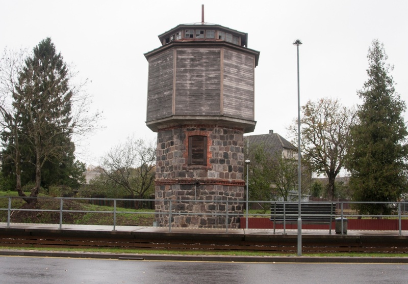 Water tower of the broken Viljandi Railway Station. rephoto