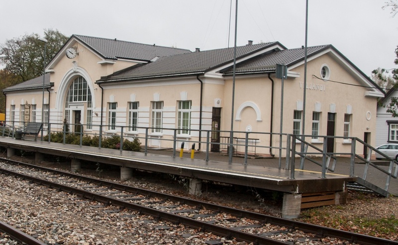Postcard, Viljandi, Kantreküla, Viljandi Railway Station rephoto