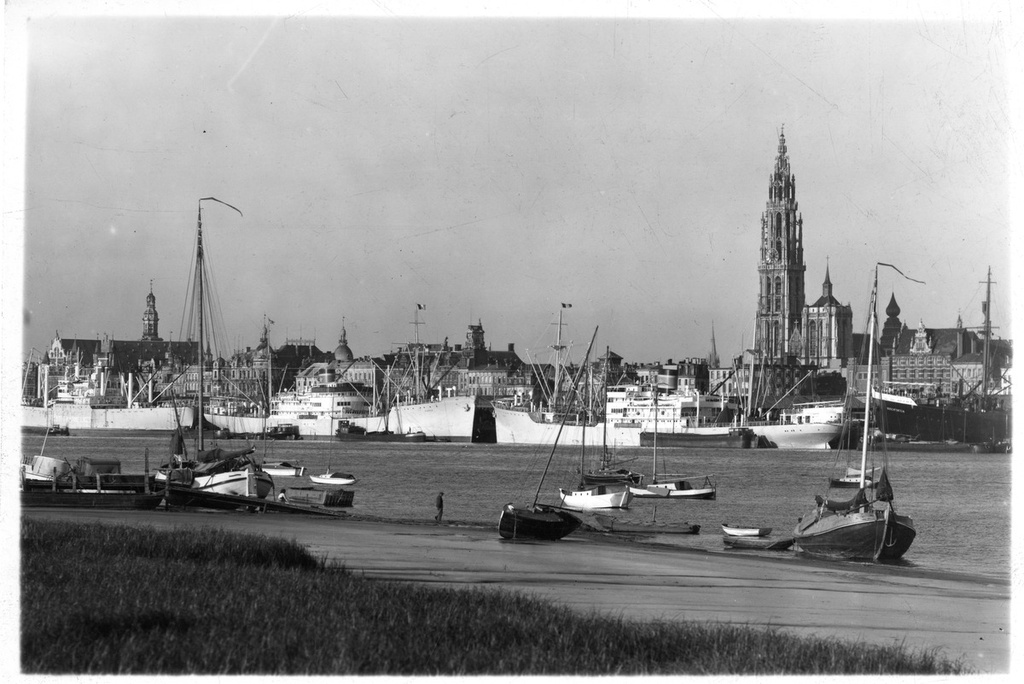 Ships at the port of Antwerp