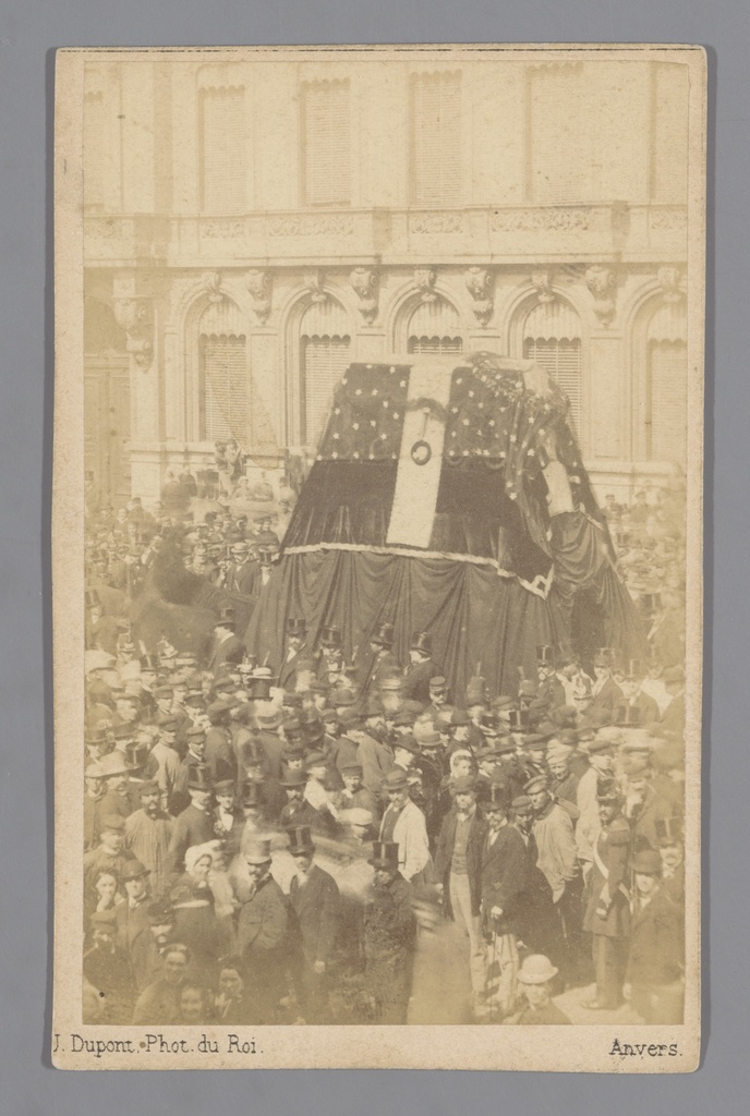 Begrafenis van de schilder Henri Leys, Antwerp August 26, 1869
