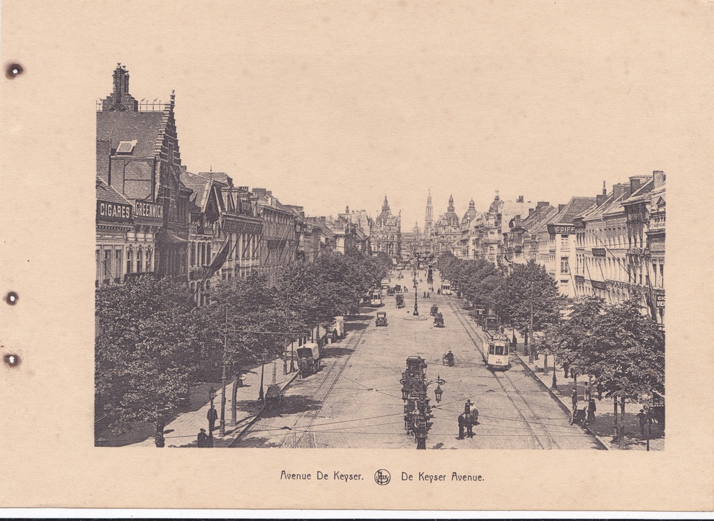 Antuérpia, Bélgica, inicio do Sec. XX, Avenue de Keyser, Arquivo de Villa Maria, Angra do Heroísmo, Açores. - lang