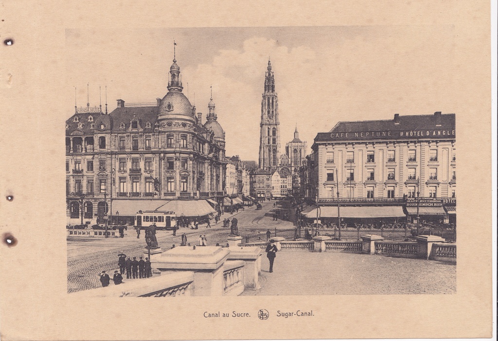 Antuérpia, Bélgica, inicio do Sec. XX, Canal au Sucre, Arquivo de Villa Maria, Angra do Heroísmo, Açores. - lang