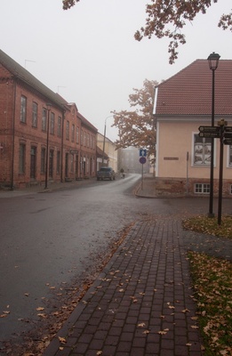 trükipostkaart, Viljandi, Lossi tn, Kauba tn ja Oru tn vahel, voorimees, koloreeritud, u 1909 rephoto