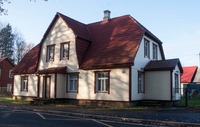 foto, Viljandimaa, Olustvere, J. Jaanholdi kauplus, u 1930 rephoto