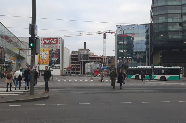 View from Viru Square to Narva Road in Tallinn rephoto