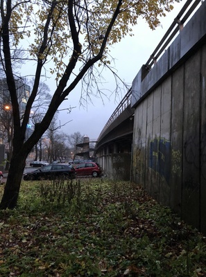 Construction of the viaduct of Pärnu highway. rephoto