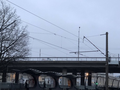 Construction of the viaduct of Pärnu highway. rephoto