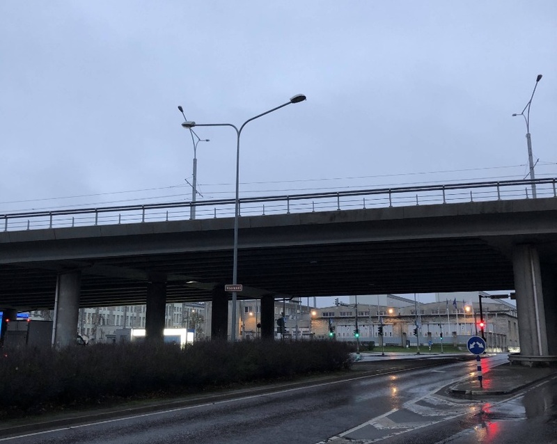 Construction of the viaduct of Pärnu highway. rephoto