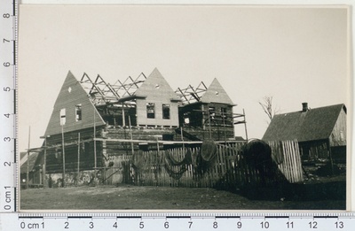 Construction of a residential building, Piirissaare 1924  duplicate photo