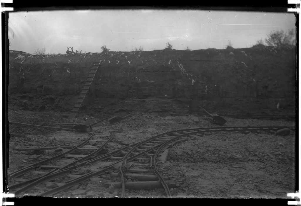 Clay hole in the hill of the coatball