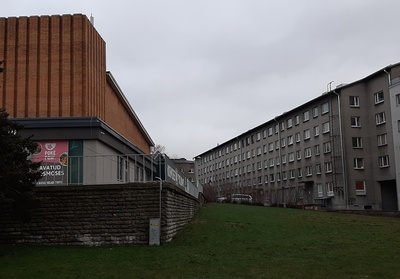 Cinema "Space" on terrace. rephoto