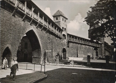 Postcard Tallinn. Old city wall with Sauna and Kuldjala Tower  duplicate photo