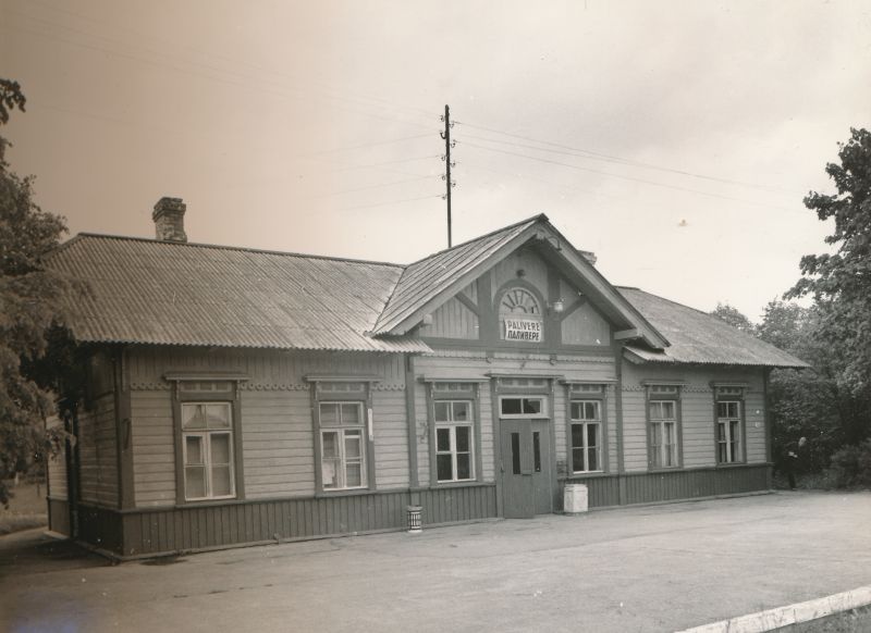 Photo. Palivere railway station. Black and white. Located: Hm 7975 - Technical monuments of Haapsalu district