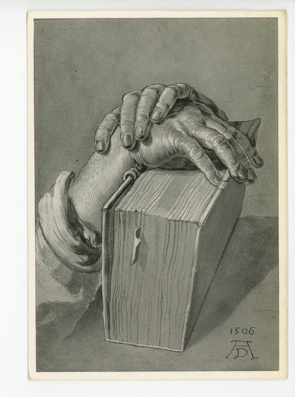 Dürer, Albrecht (1471-1528), Händestudie mit Bibel, 1506 (F. A. Ackermann, München - Nr 3342)