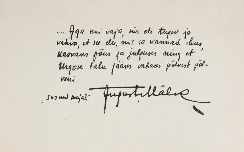August Mälgu autograaf
