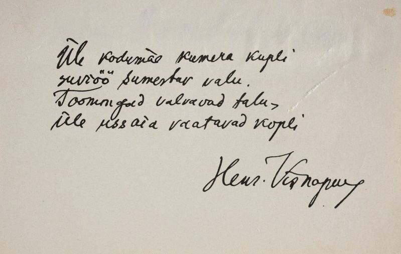 Henrik Visnapuu autograaf