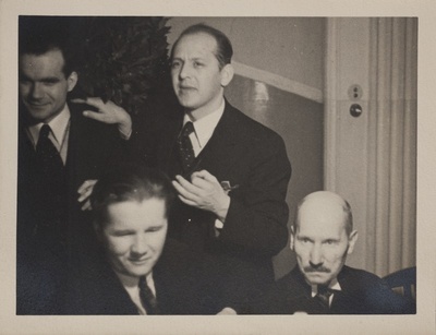 Sinimandrias 02.03.1936: Karl Ader, Juhan Sütiste, Juhan Jaik, Oskar Luts  duplicate photo