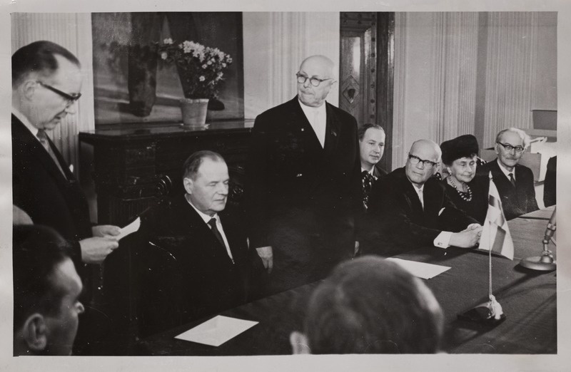 Viktor Maamägi, Kustaa Vilkuna, Johan Eichfeld, Urho Kaleva Kekkonen, Sylvi Kekkonen, Friedebert Tuglas