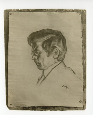 Nikolai Triik. "Friedebert Tuglas." Söejoonistus, 1914  duplicate photo