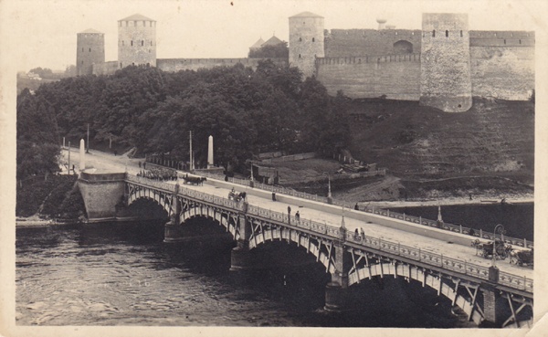 View of Ivangorod fortress and bridge