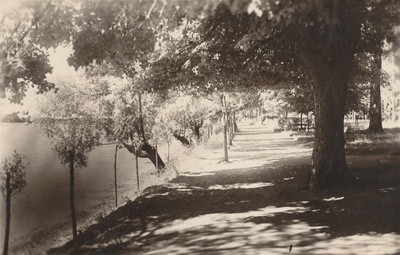 Photo postcard. Park Tamula shore in the 1930s.O.Haidaku photo printing in Narva  duplicate photo