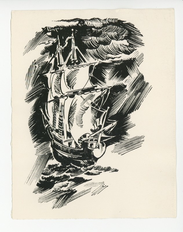 Richard Kaljo illustratsioon Tuglase novellikogule "Unelmate maa" (1942)