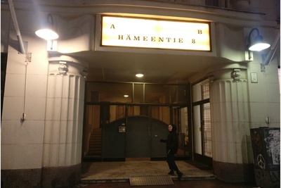 Cinema Kaleva (1913-1964), Hämeentie 8. Picture from 1951. rephoto