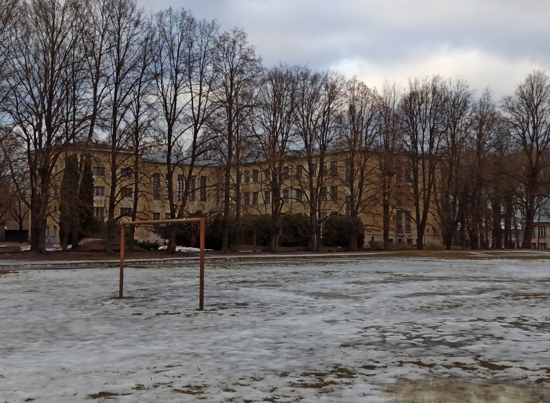 Construction of the building in Tartu rephoto