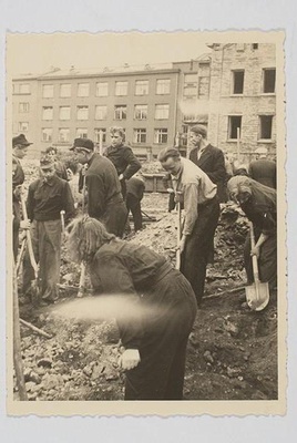 Cleaning of ruins in Tallinn, 1946  similar photo