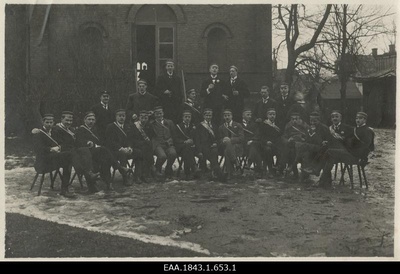 Company "Estonia" member group picture with new colour carriers Gerhard Kress, Alexander Keller, Wilhelm von Samson-Himmelstjerna, Count Hans Heinrich to the Courthouse and Baron Ludwig von Maydell  similar photo