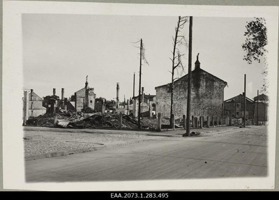 War breaks in Tartu, ruins at the corner of Star and Day Street  duplicate photo