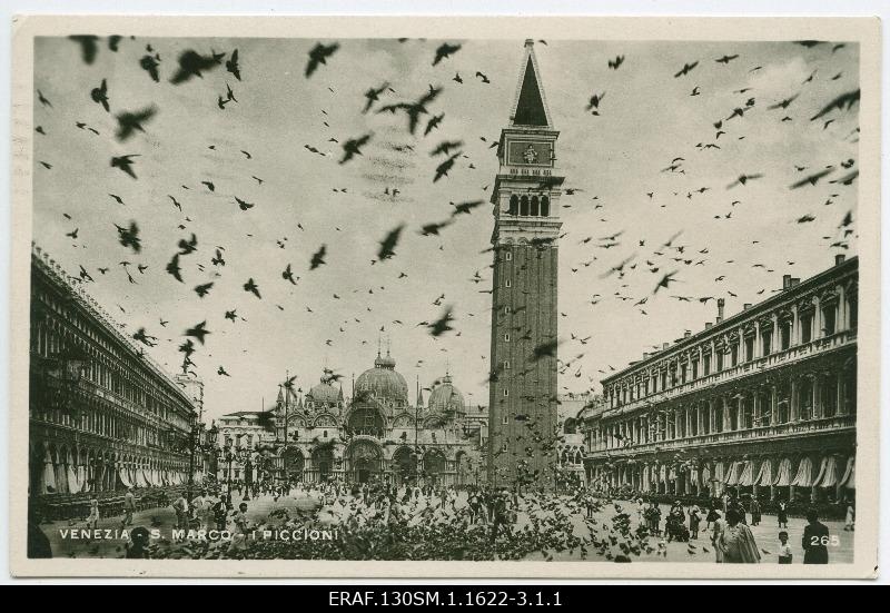 Photo from Paul Bassen-Spiller's research file. Photo postcard from Venice, tuvid on St Markus Square, sent in 1939.