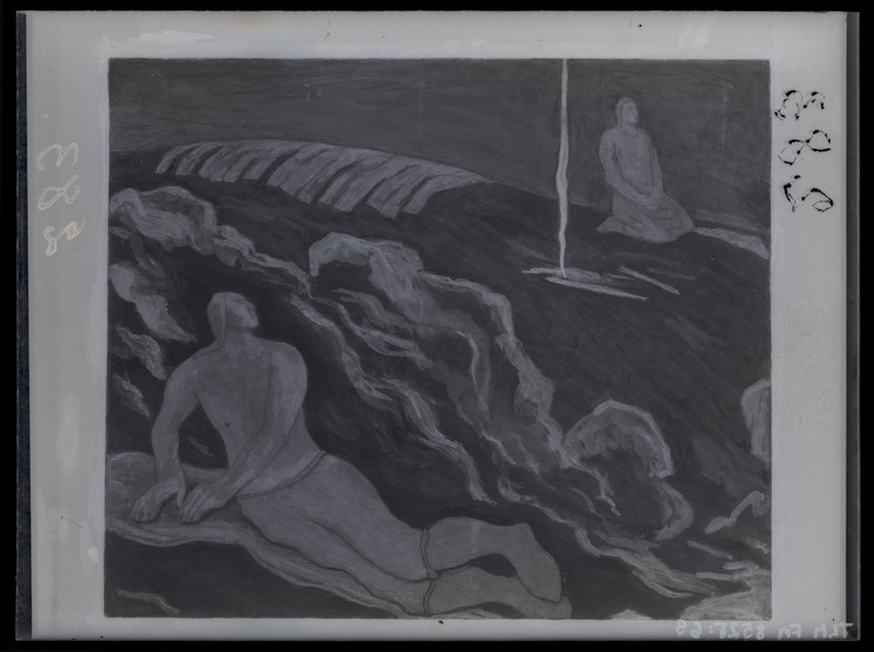 K. Raud "Kalevipoeg ja saarepiiga", etüüd umbes 1935. aastast.