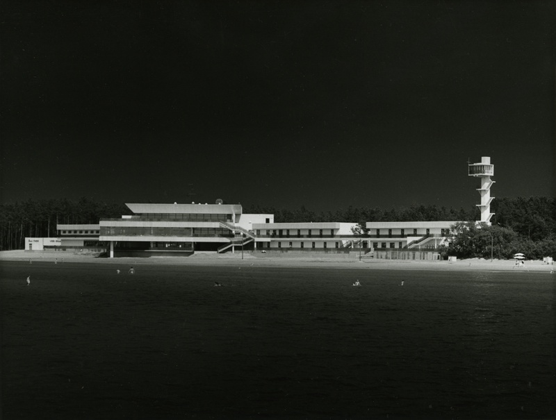 Pirita beach building, view from the sea. Architect Mai Roosna