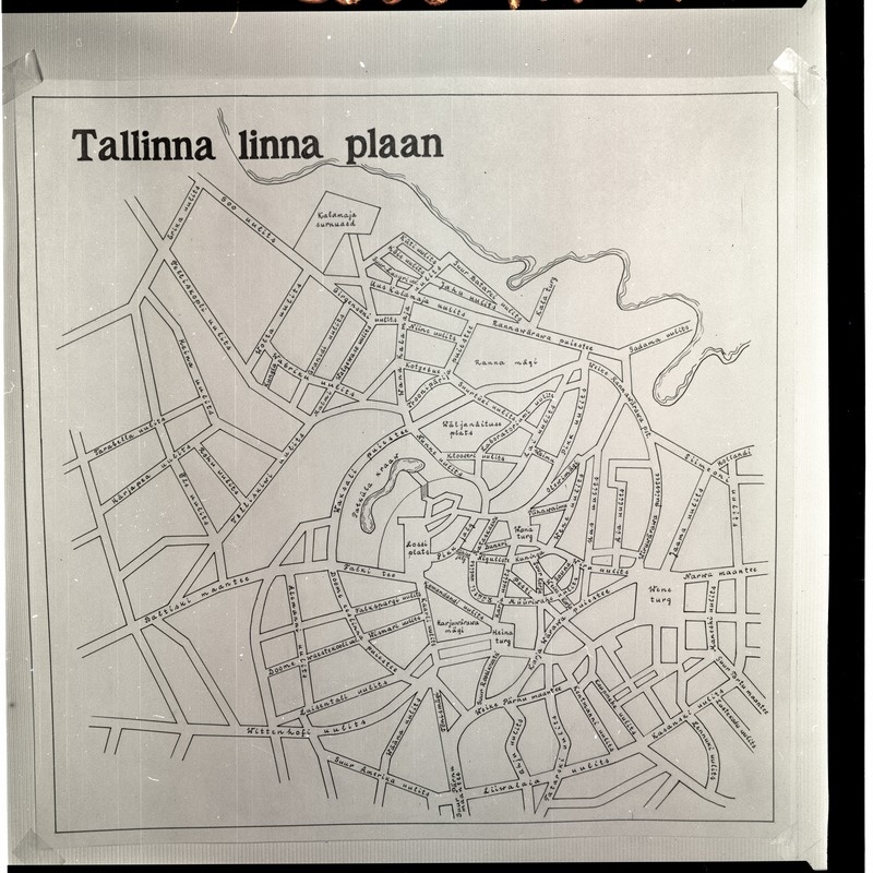 Tallinna linna plaan, trükiplaani järgi joonistanud Kornelia plaks.