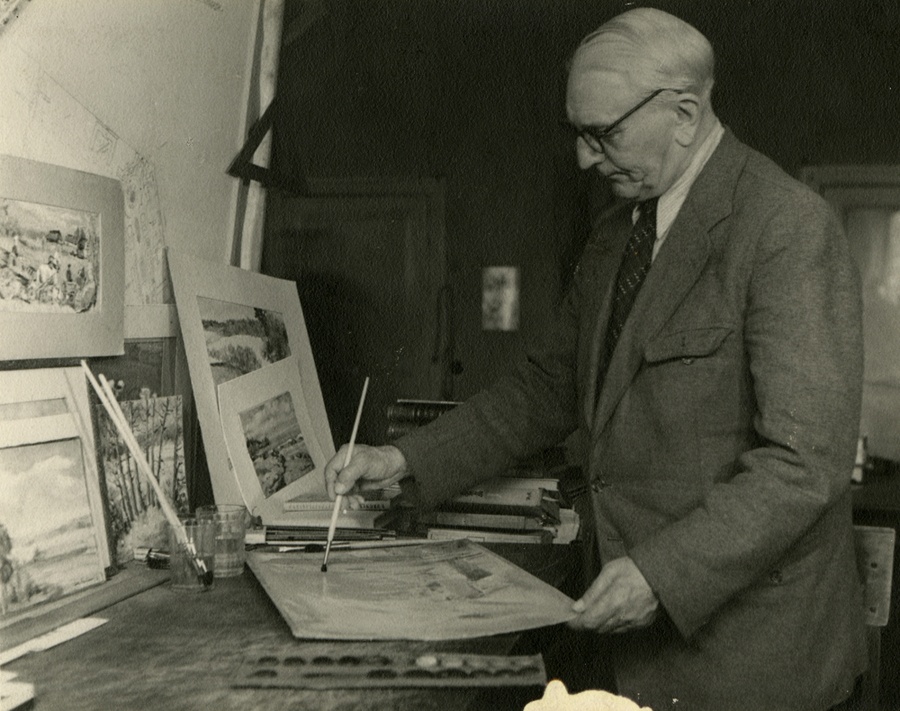 Karl Burman akvarellimas, poolportree