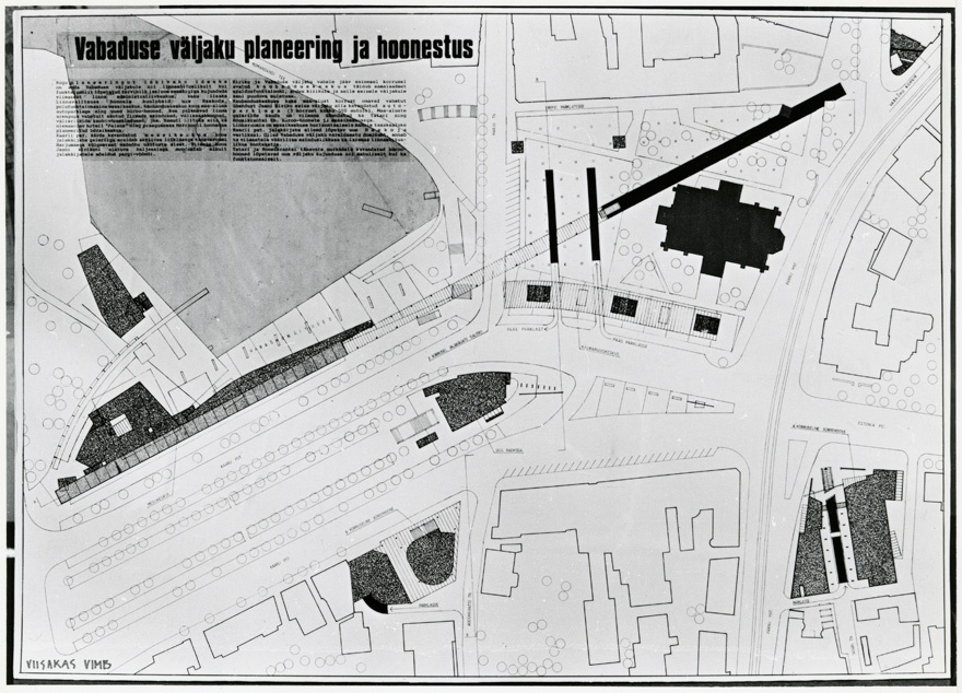 Vabaduse väljaku planeeringu konkursiprojekt, ost, 3 planšetireprot. Arhitektid Peep Urb, Raivo Puusepp