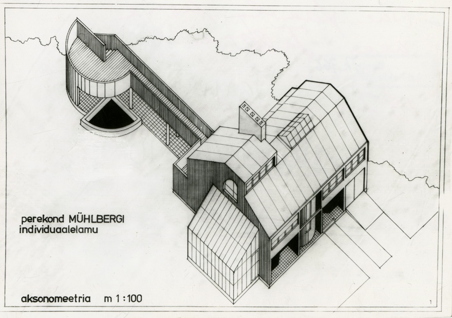 Eramu Tallinna lähedal, projektifoto ja aksonomeetria. Arhitekt Vilen Künnapu
