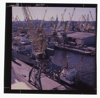 Merchant port. Many ships in the port.  similar photo
