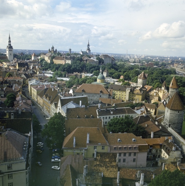 View of Tallinn. Old Town on a bird flight.