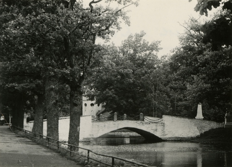 Sild Koluvere mõisapargis, vaade kaldalt