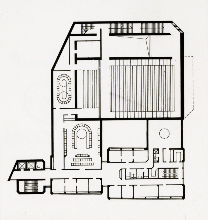 Ametiühingute Maja, põhiplaan. Arhitekt Henno Sepmann