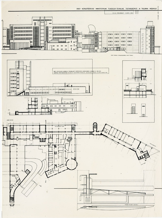 ENSV Kergetööstuse Ministeerium ja Tallinna Moemaja, foto projektist. Arhitektid Urmas Muru, Raul Kurvits