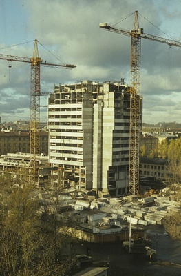 In the construction stage, the hotel "Olympia", a high view of the partial building. Architects Toivo Kallas, Rein Kersten  duplicate photo